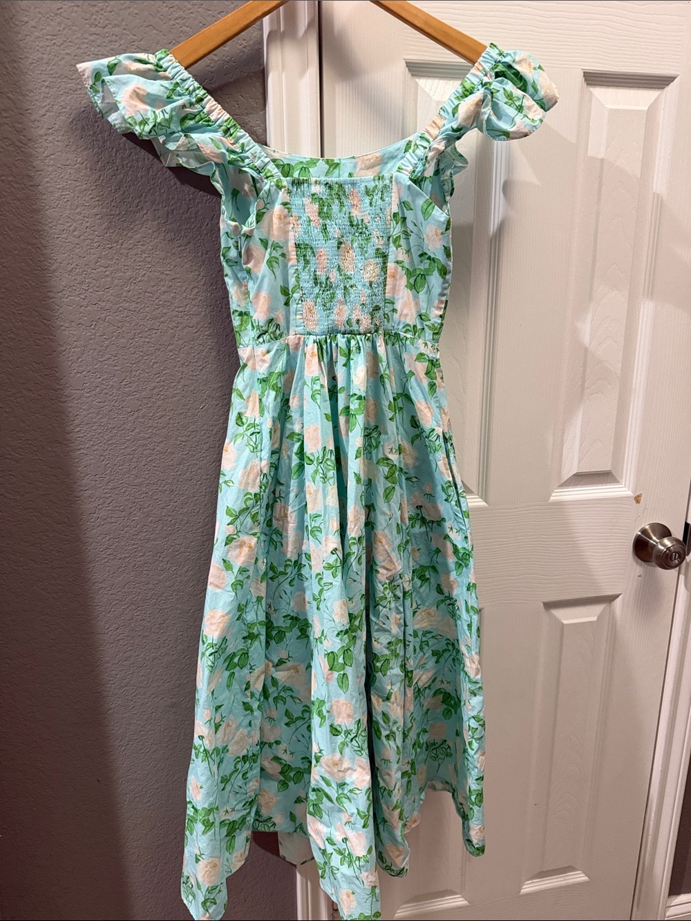Hill House blue roses Daphne midi dress size XS - Picture 7 of 7
